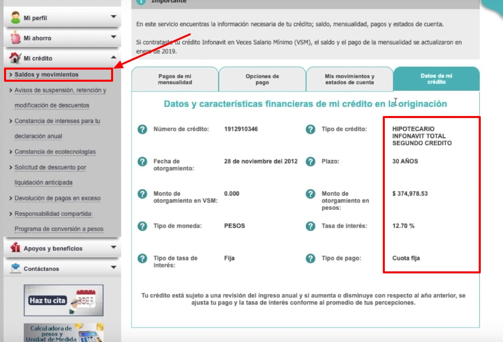 Infonavit estado de cuenta